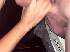 Married Woman Fucks Well-Endowed Guy In Swing Cabin While Cuckold Husband Watches