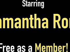 green eyes blonde samantha rone fucks her dildo in the shower