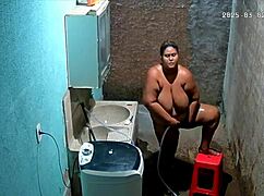 stepmom feels exposed shaving under hidden camera watch.