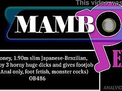 slim japanese-brazilian gets fucked by three huge dicks