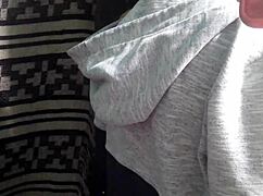 Three people including an emo milf do a sexy webcam session at night.