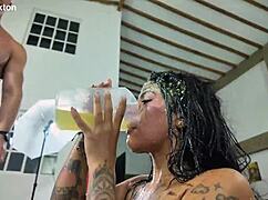 tiny 18+ ANAL SLUT michy perez faces NO MERCY PUKING in extreme rough session