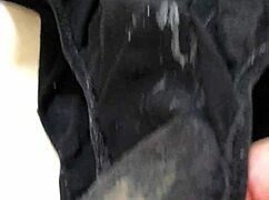 I put my dick on my girlfriend's dirty panties 😏