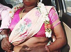 indian housewife cheats in car with telugu dirty talks during intense sex and orgasm