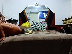 The hidden camera captures the husband filming his wife climaxing on Catra's dick