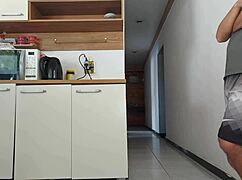 Risky Sex with Husband's Friend While He Showers