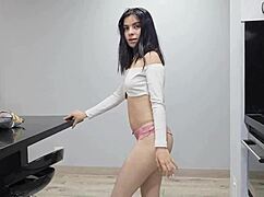 the house is a beautiful woman stripping naked for client 😍