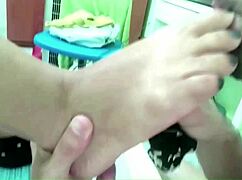 Do You Want A Double Footjob With Dildo Socks And Cum?