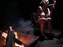 I feel so aroused sucking his big cock naked in the forest.