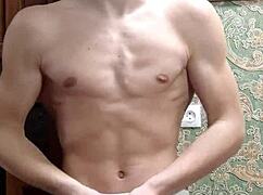 flex skinny boy in underwear