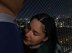 My friend gives me a blowjob on the balcony and I fuck her hard