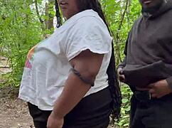 i love hiking just to end up fucking my wife outdoors with a big cock 😍