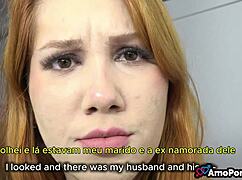 my ex-wife in part 2, getting fucked in a threesome with big cocks and lingerie