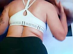 tattooed babe going crazy on webcam