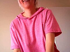 cute shy blonde amateur slurps cock pov then swallows every hot cum drop homemade