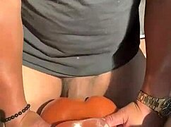 muscular neighbor throbs 9 inch dick into toy for massive orgasm