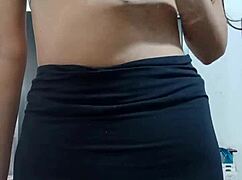 innocent latina teen's perfect curvy big tits spied on hidden cam