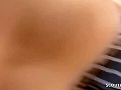 Blonde Tanned Cougar Big Tits Tan Lines Asshole Deep Fucked Creampie