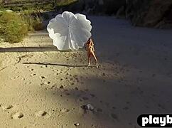 olivia preston teases her petite nude body outdoors ready to strip?