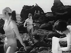 secret vintage mermaids reveal hairy pussies and natural tits in retro fantasy