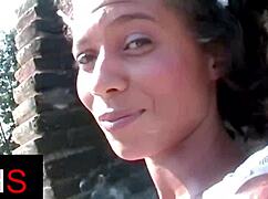 wanna watch sexy mulatta get pussy and ass fucked outdoors?