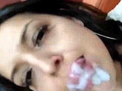 brazilian tattooed barbie squirts so hard she farts on the pleasure chair