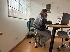 why's my best friend rubbing my hard clit while i'm working??