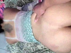 he bends his latina stepsister over for a hard hairy pussy doggystyle creampie pounding