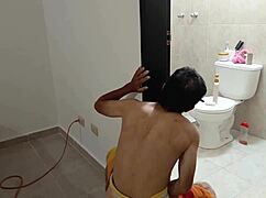 busty big-ass stepmom takes stepson's monster cock pounding in bathroom