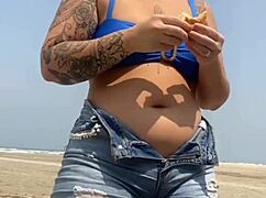 flashing my swollen pussy on beach before taking virgin home
