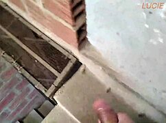 spying on busty italian stepmom on balcony while she washes leads to hardcore fuck part 1