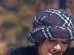 busty amateur bends over for intense doggystyle pounding amid mountain views!