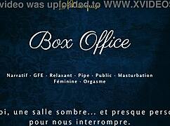 french babe gives gentle bj at box office. public gfe dirty talk 😘💦