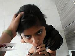 Stepbrother shoves cock down horny stepsis throat like a prostitute