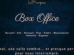 french babe gives gentle bj at box office. public gfe dirty talk 😘💦