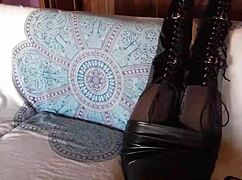 Milf pantyhose legs tease high heels compilation