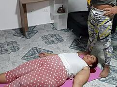 Horny Mature Chubby Latina Mommy Sucks Young Cock Deeply