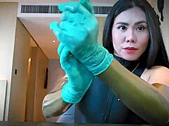 Listen to my latex gloves rubbing softly as mistress teases in ASMR rubber fetish domination
