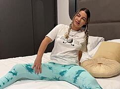 Petite Blonde Liatovar Fucks Gym Stranger Till Creampie in Hairy Pussy