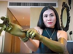 Listen to my latex gloves rubbing softly as mistress teases in ASMR rubber fetish domination