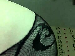chubby big tits slut strips see-through bra then squirts hard on vibrator in homemade tease