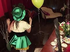 prim tea service turns wild as blonde ebony pair ride big cocks senseless