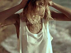 oh man her wet see-through bra clings to those nipples on the beach... russian blonde crossdressing sexy