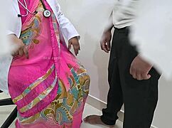 😏 Indian lady doc sneaks peeks at patient's throbbing cock during checkup 👀