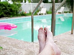 Trailer Trash Blondes Suck Big Cocks at Wild Pool Bash