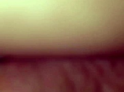 wife stuffs my cock n glass dildo deep in her sloppy wet pussy together!!