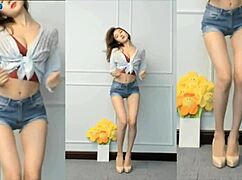 check out this cute korean girl dancing sexy with big tits bouncing