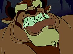 beast bodybuilder flexes furry muscles in epic growth pump