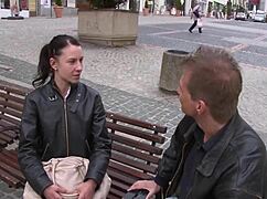 i spot this hot milf outside and talk her into deepthroating my big cock