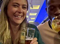 big black bull eats and bareback fucks the married slut while cuck listens on phone... hotwife creampie action